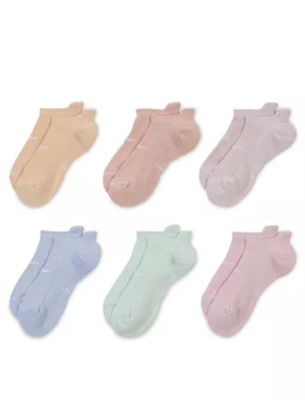 6 Pair Women's Nike No Show Socks Size M Everyday Cotton Cushioned 6 Pack